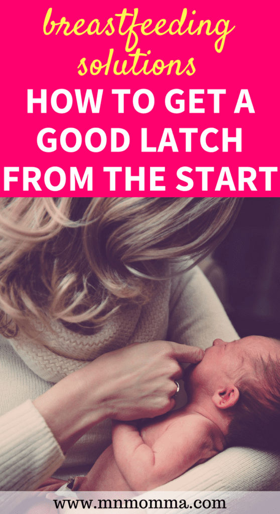 Tricks to getting a good latch when breastfeeding. How to solve several breastfeeding problems with these easy tips and tricks!