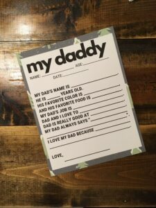 father's day interview free printable!