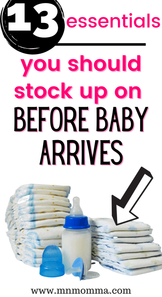 household essentials to stock up on before baby's arrival